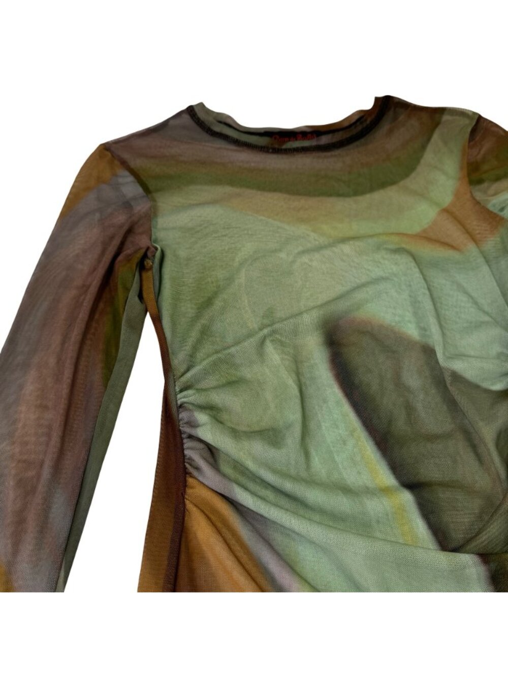 Vintage Y2K 90s Coup de Soleil Sheer Maxi Dress Fairy Grunge Psychedelic - Picture 6 of 13